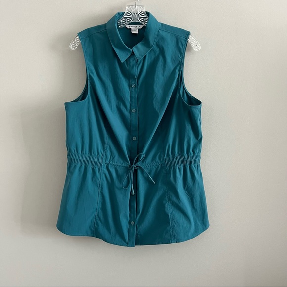 Athleta Tops - Athleta Levitate Poplin Tank Top in Borealis Green Women's size XL